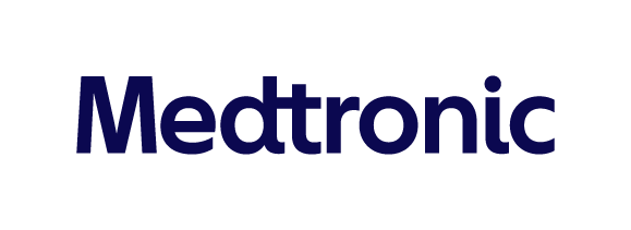 The word 'Medtronic' in blue